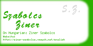 szabolcs ziner business card